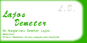 lajos demeter business card